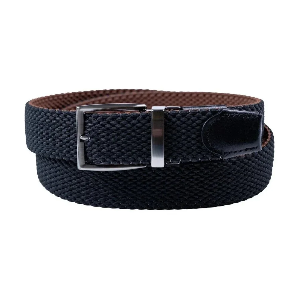 Tommy Bahama Men's Stretch Braided Reversible Belt Color:Black reverses to Brown